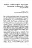 Tradition and Japanese Social Organization: Institutional Development ...
